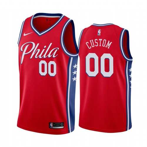 Men & Youth Customized Philadelphia 76ers Red 2019-20 Statement Edition Nike Jersey